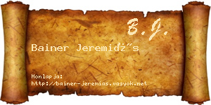 Bainer Jeremiás névjegykártya